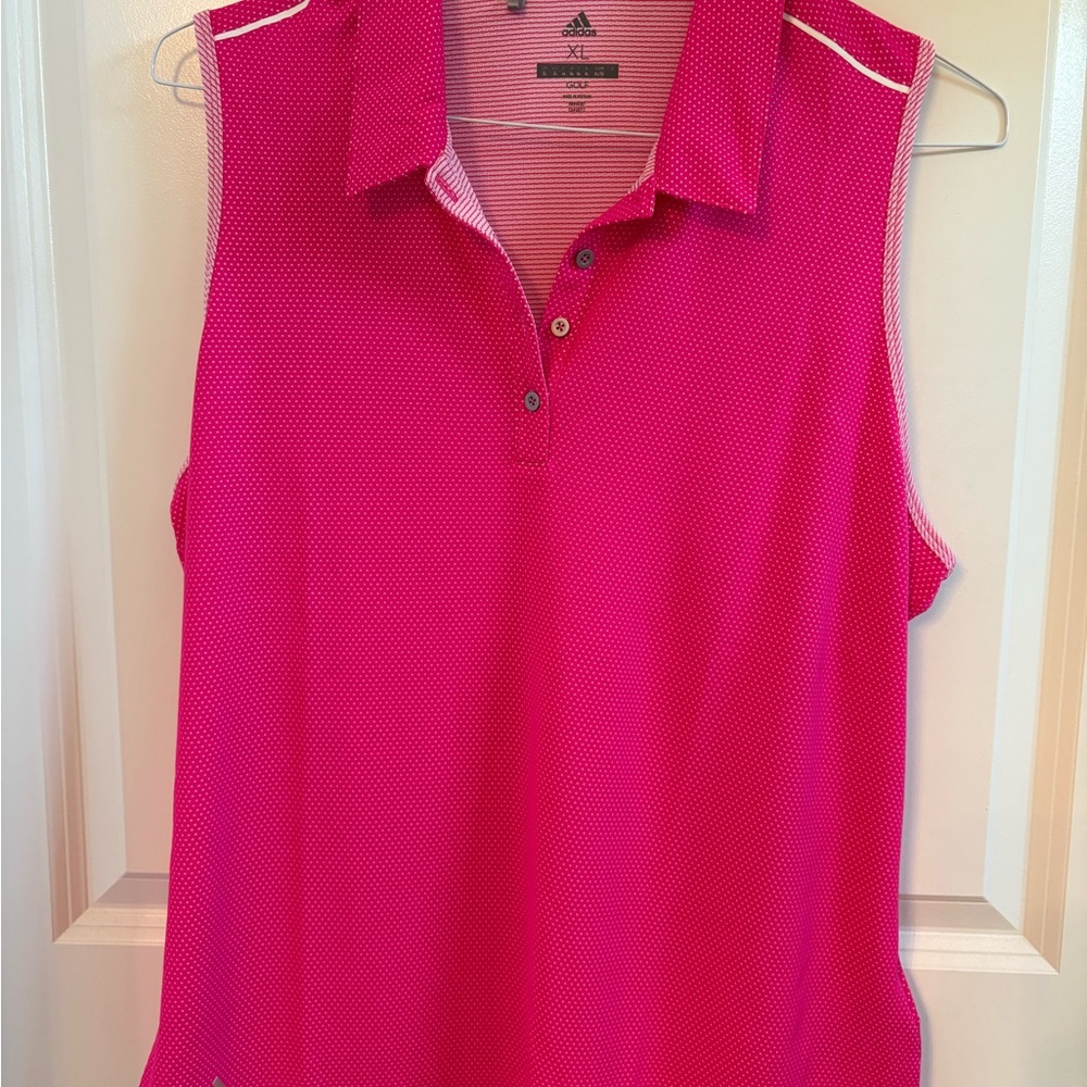 Adidas Pink Sleeveless Polo Tank Top
